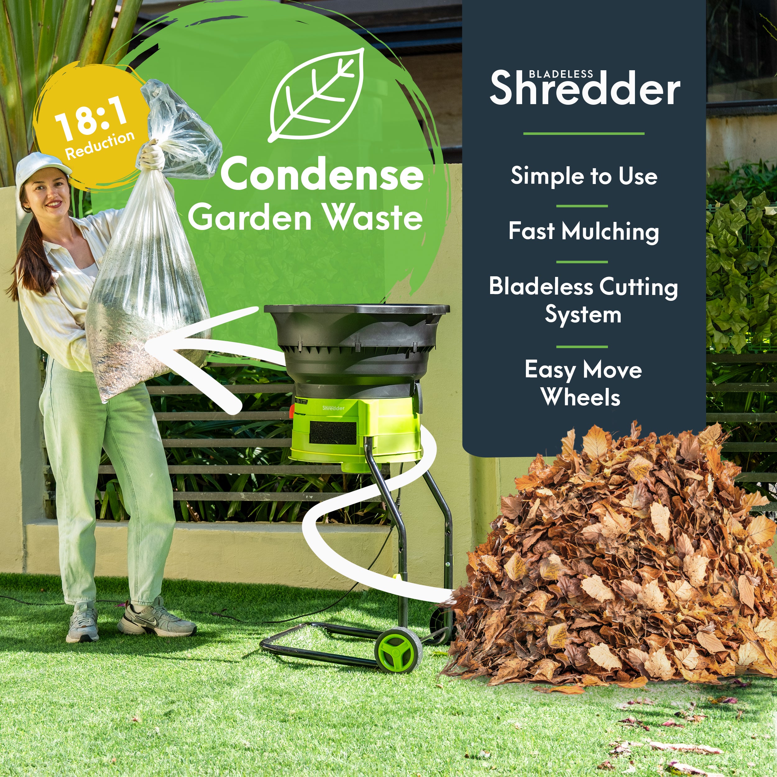GreenSweep Bladeless Leaf Shredder & Mulcher