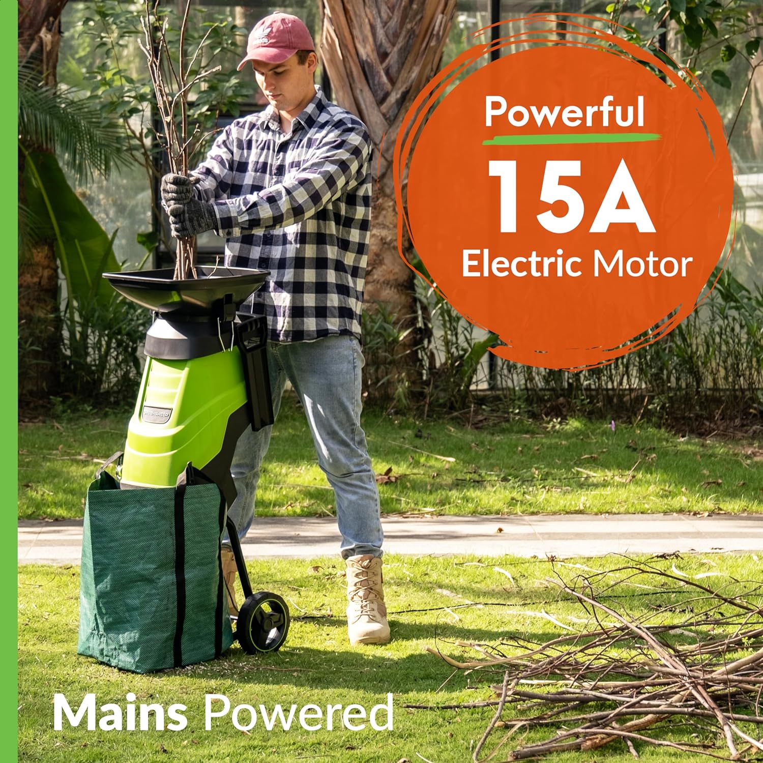 GreenSweep Electric Wood Chipper & Mulcher
