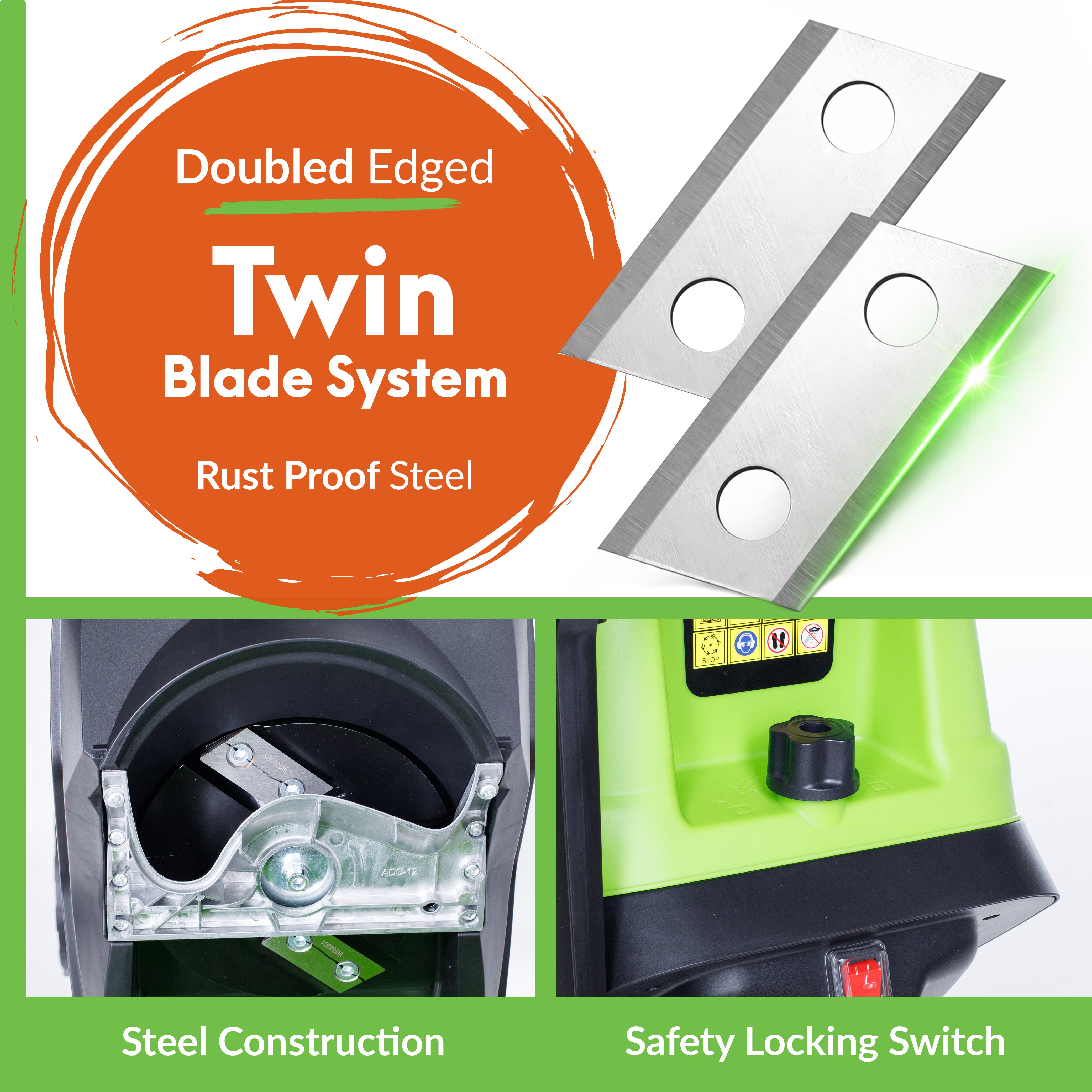GreenSweep Electric Wood Chipper & Mulcher